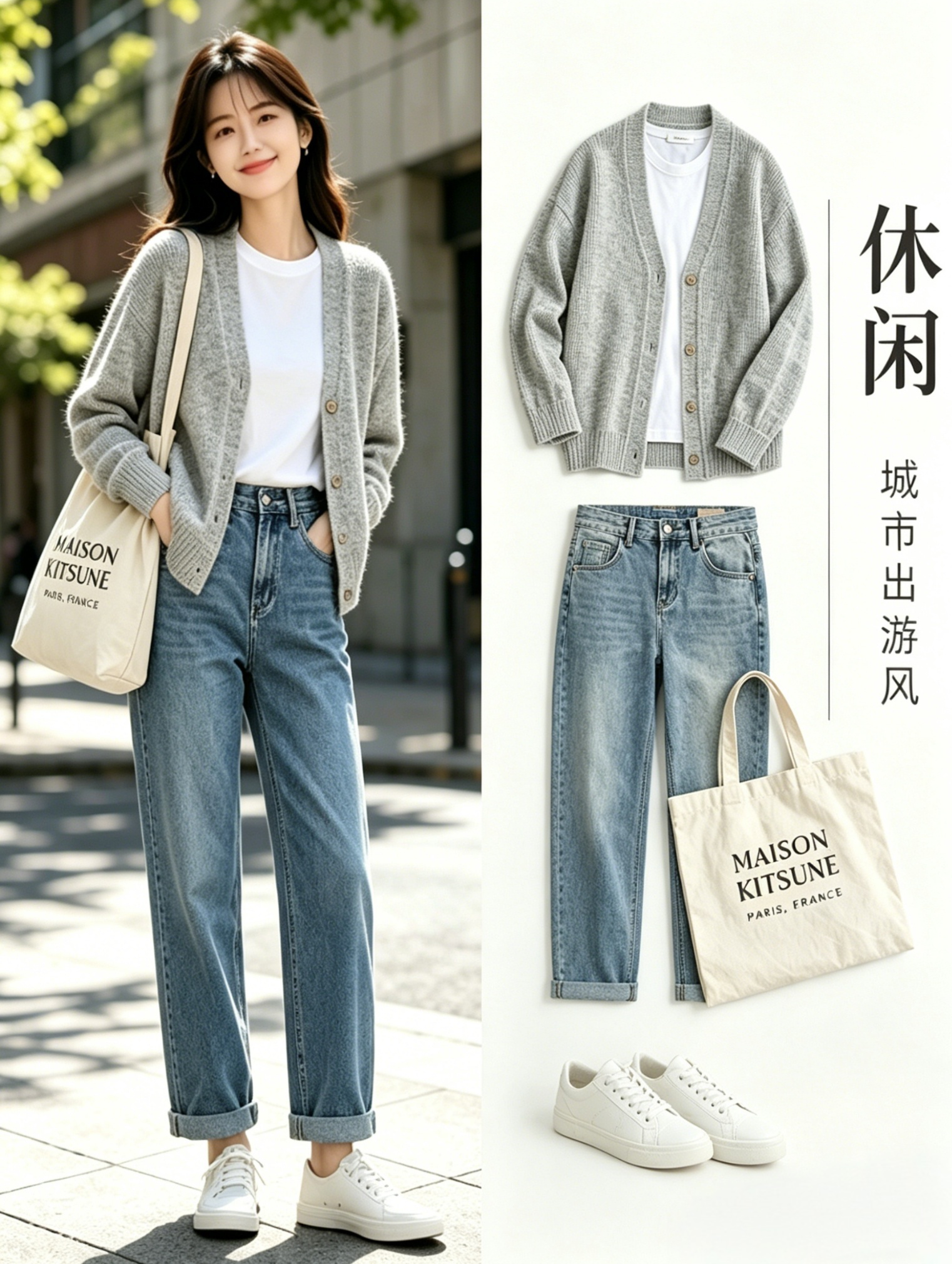 四套穿搭休闲通勤两不误，照着穿美到爆